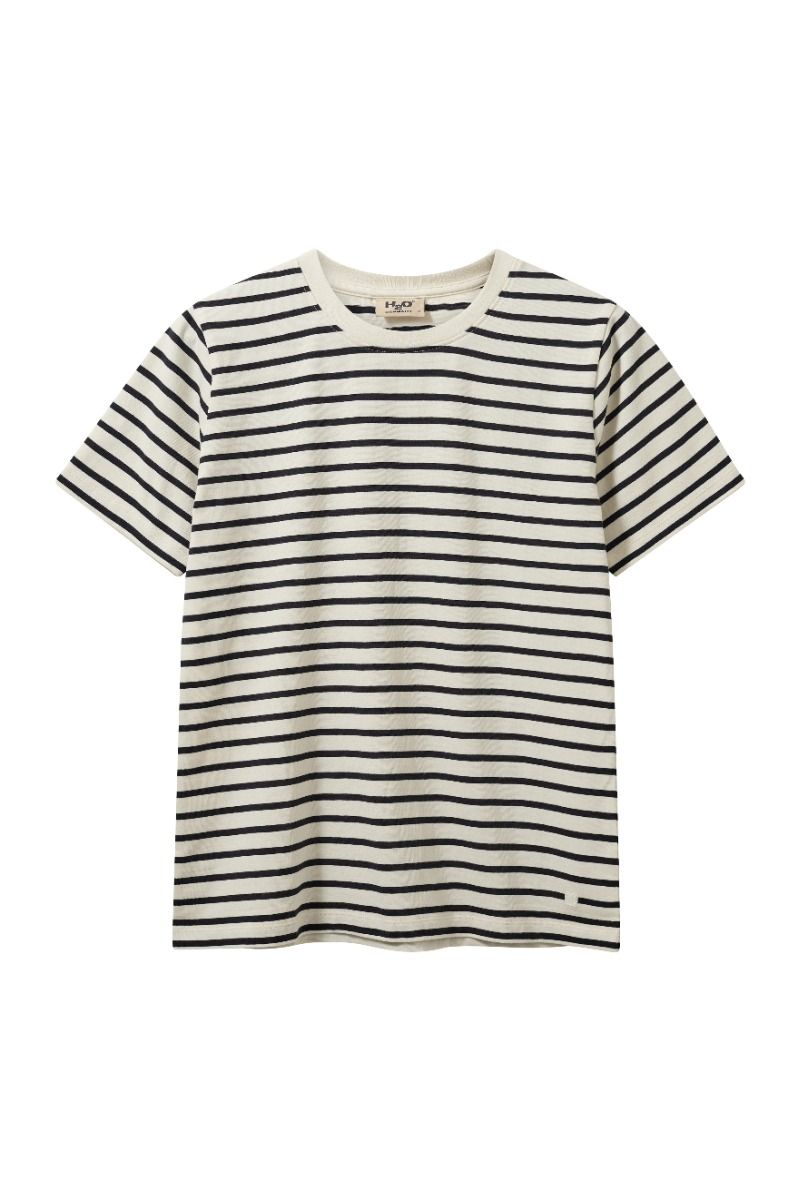 H2O - T-shirt - Basic Skagen Woman Striped Tee - Cream White/Navy
