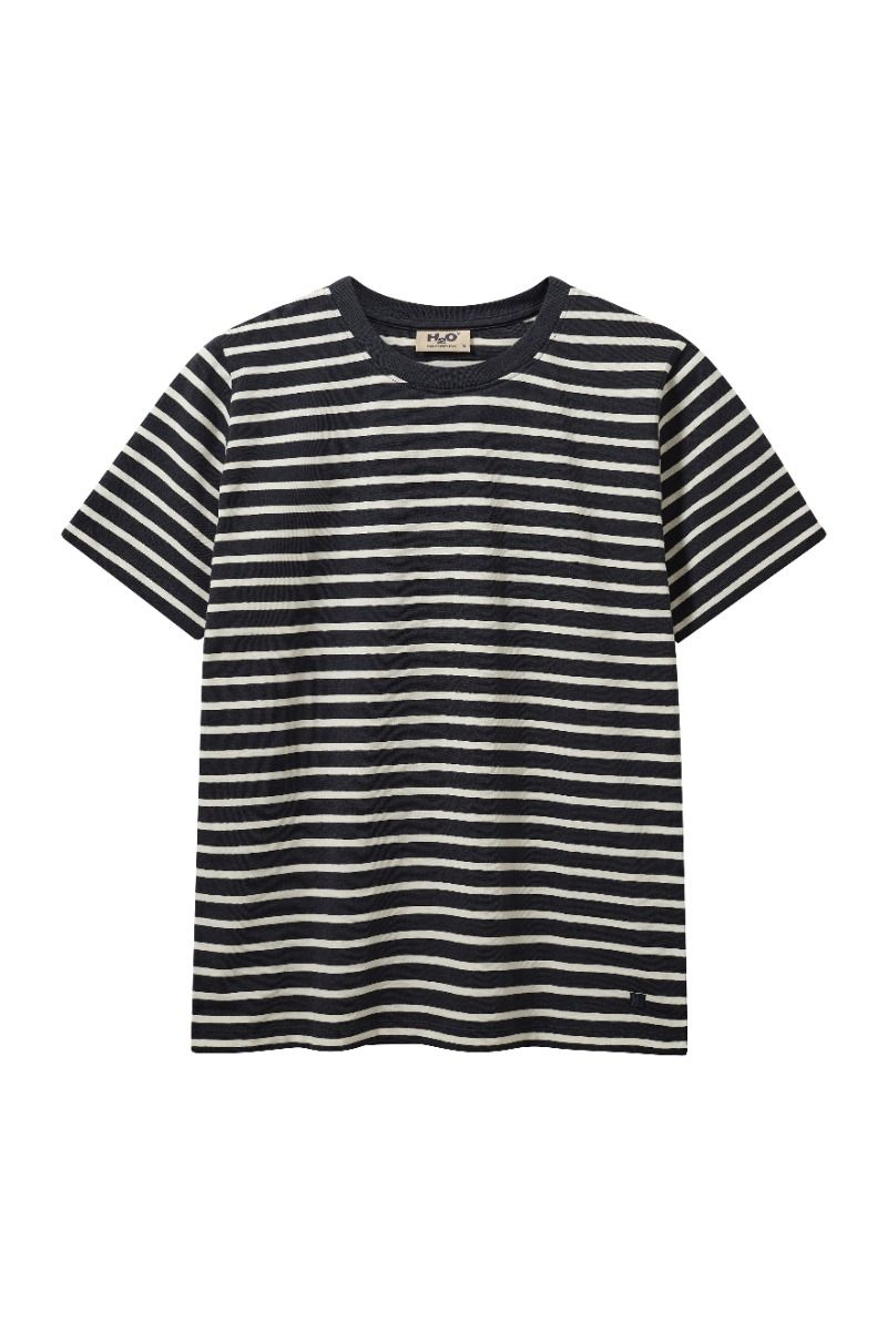 H2O - T-shirt - Basic Skagen Woman Striped Tee - Navy/Cream White