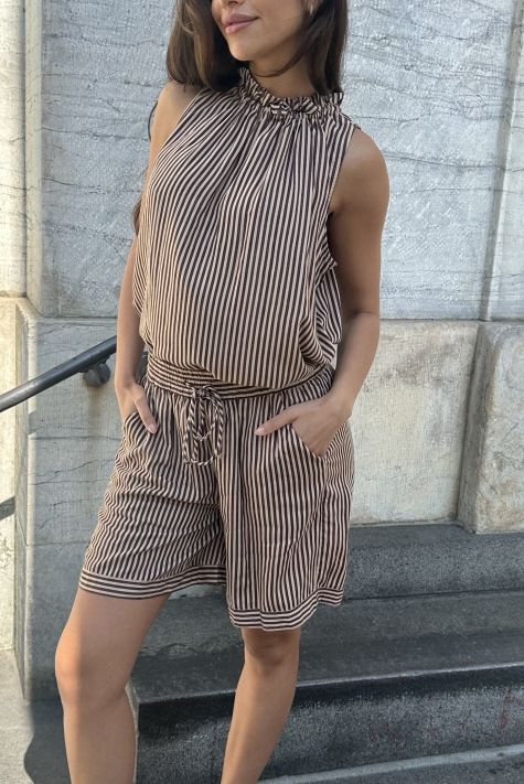 Continue - Top - Liva Small Stripe - Brown Small Stripe