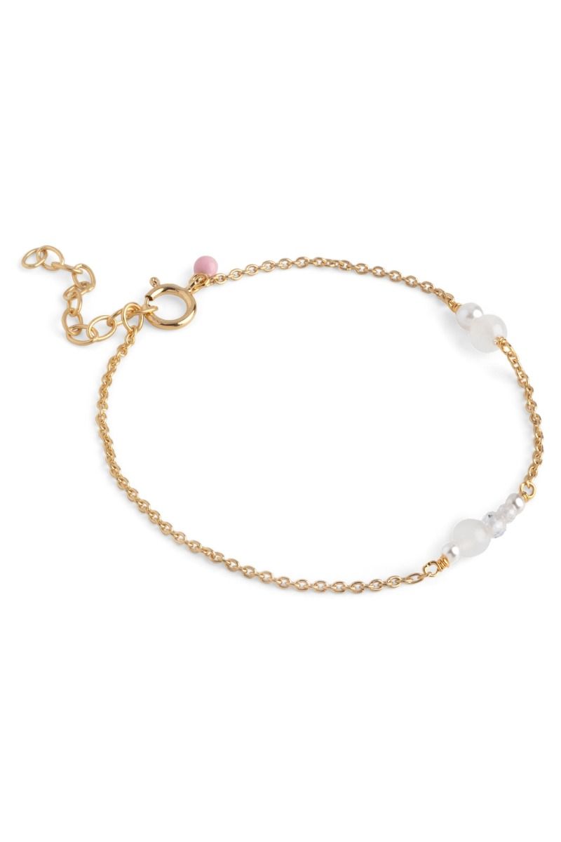 Enamel - Armbånd - Bracelet, Sofia - White and Pearls