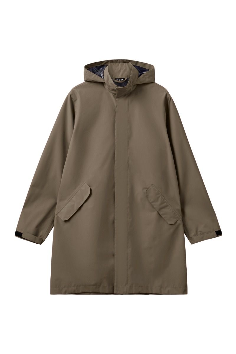 H2O - Regnjakke - Rømø Logo LW Rain Long Jacket 3553 - Dusty Oak