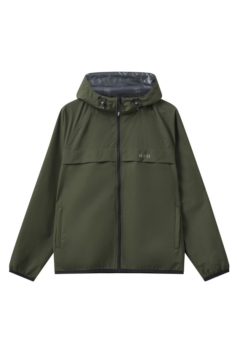 H2O - Regnjakke - Rømø LW Rain Jacket - packable - Army