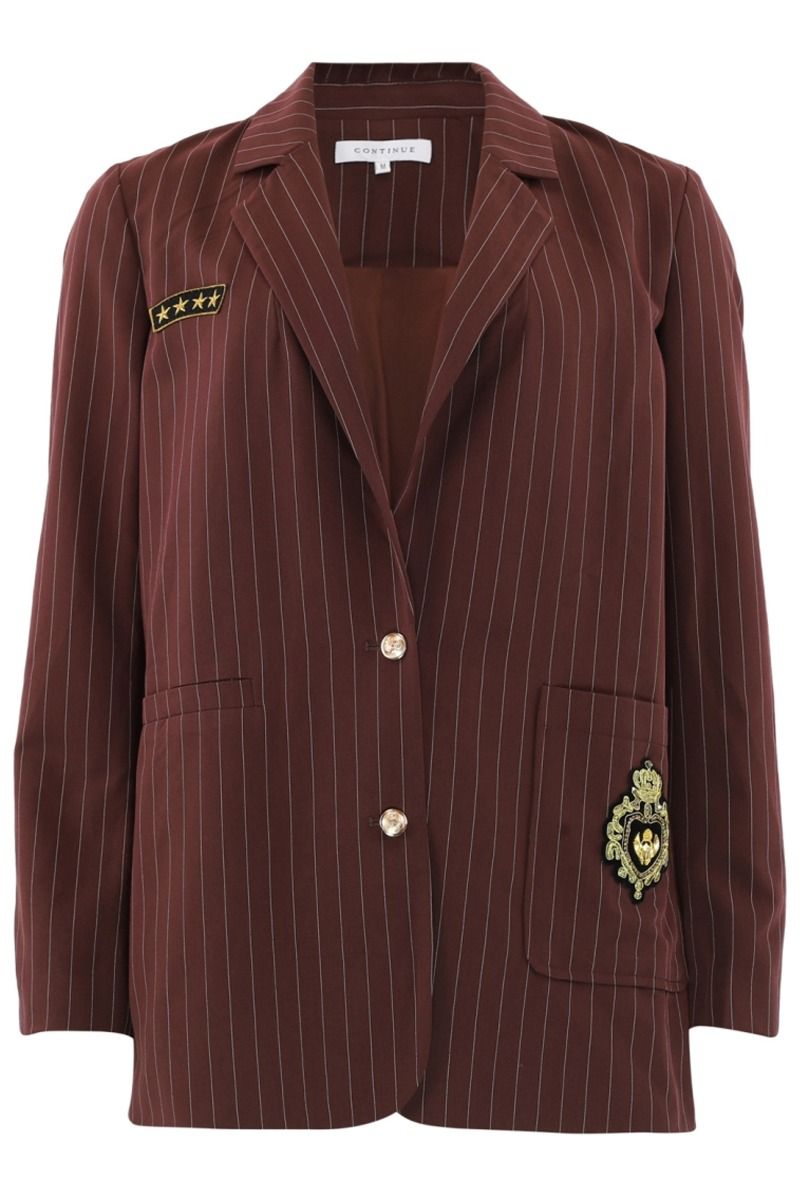 Continue - Blazer - Jessy Blazer - White w. Bordaux Stripe