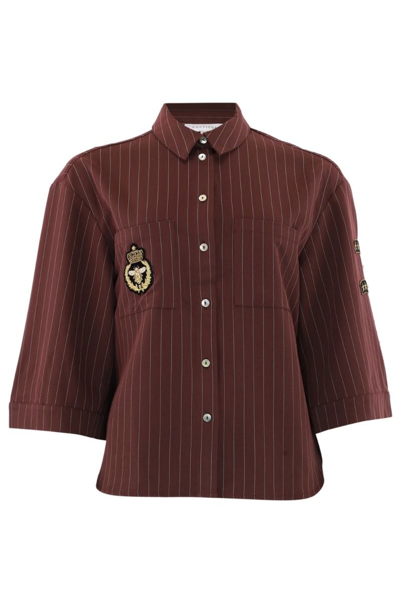 Continue - Skjorte - Mili Pinstripe Patch - Bordox Stripe