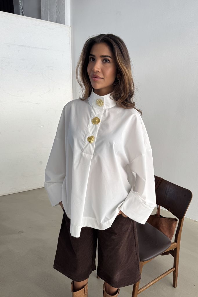 Continue - Bluse - Klara High Neck - White