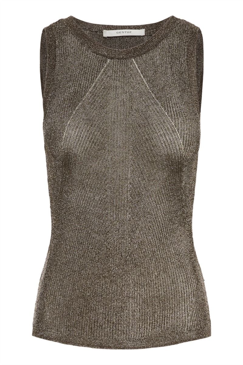 Gestuz - Top - GZsilvi tank top - Warm grey metallic