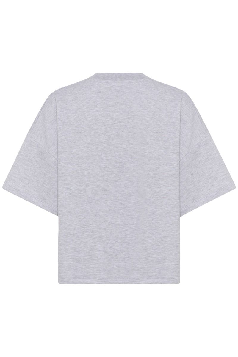 Gestuz - T-shirt - Gilsa Sweat Tee - Ultra Light Grey Mélange
