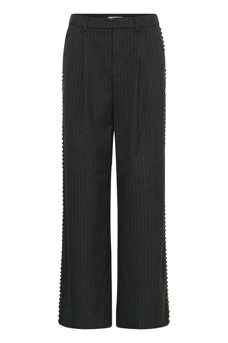 Gestuz - Bukser - Lehela HW Pants - Dark Grey Pinstripe (Levering midt november)
