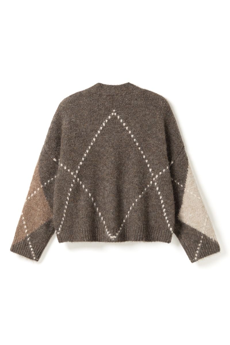 Noella - Cardigan - N-Laiana Knit Cardigan - Ash Brown Mix