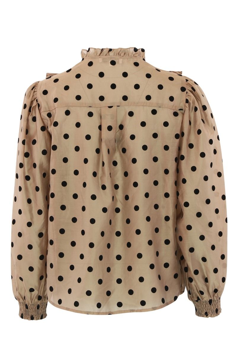 Continue - Bluse - Silke Dot - Nougat/Black dot