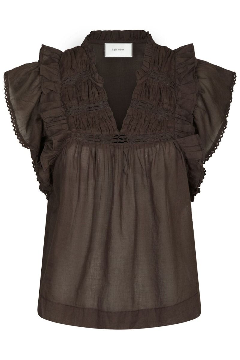 Neo Noir - Top - Jayla S Voile Top - Dark brown