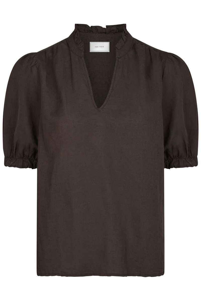 Neo Noir - Bluse - Odesa Linen Blouse - Dark brown