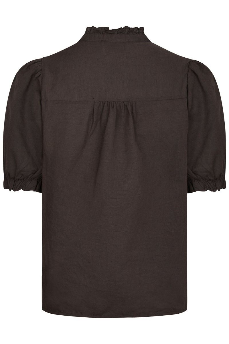 Neo Noir - Bluse - Odesa Linen Blouse - Dark brown