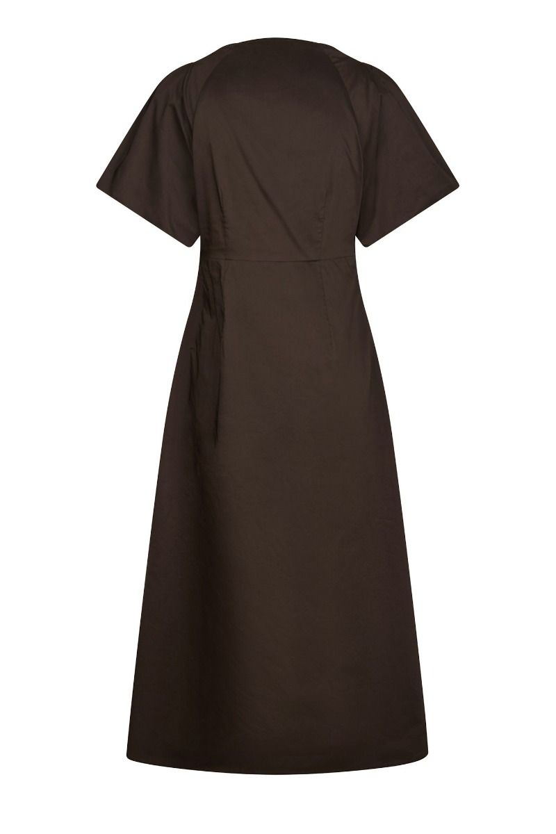 Neo Noir - Kjole - Illana Poplin Dress - Chocolate Brown