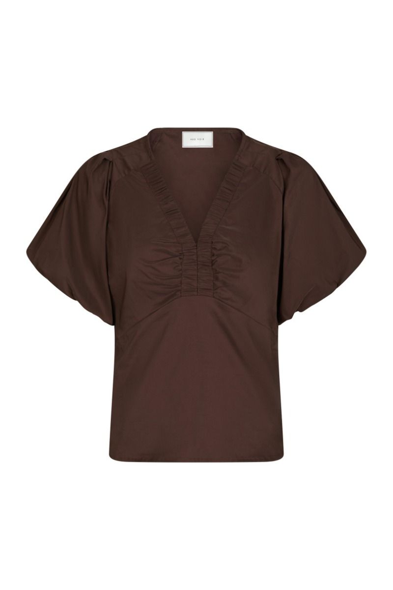 Neo Noir - Bluse - Irina Poplin Blouse - Dark brown