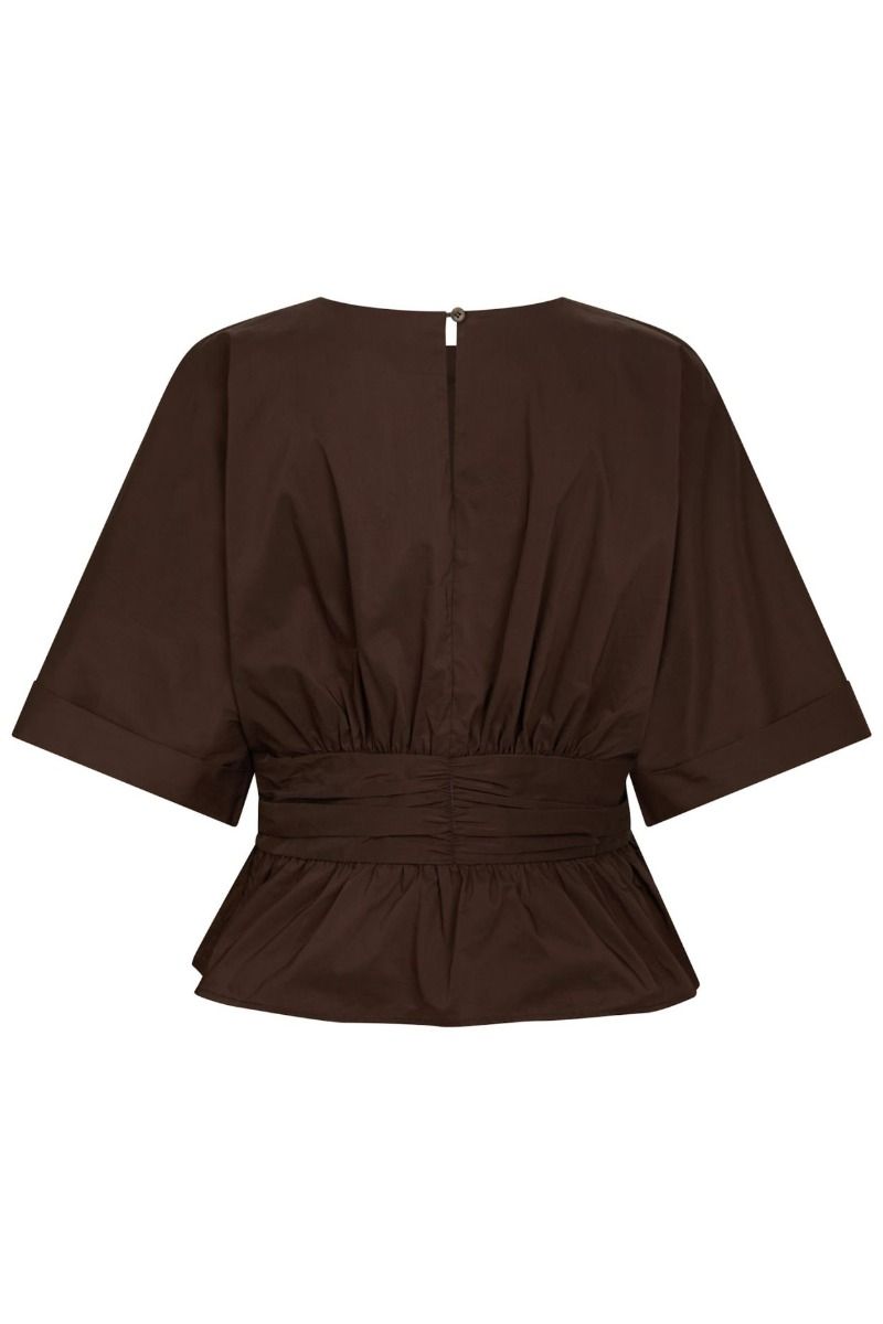 Neo Noir - Top - Annegret Poplin Blouse - Chocolate Brown