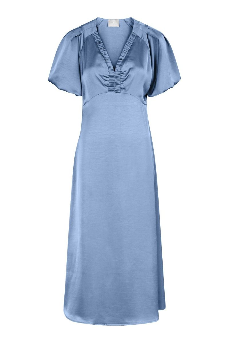 Neo Noir - Kjole - Illana Heavy Sateen Dress - Smoke Blue