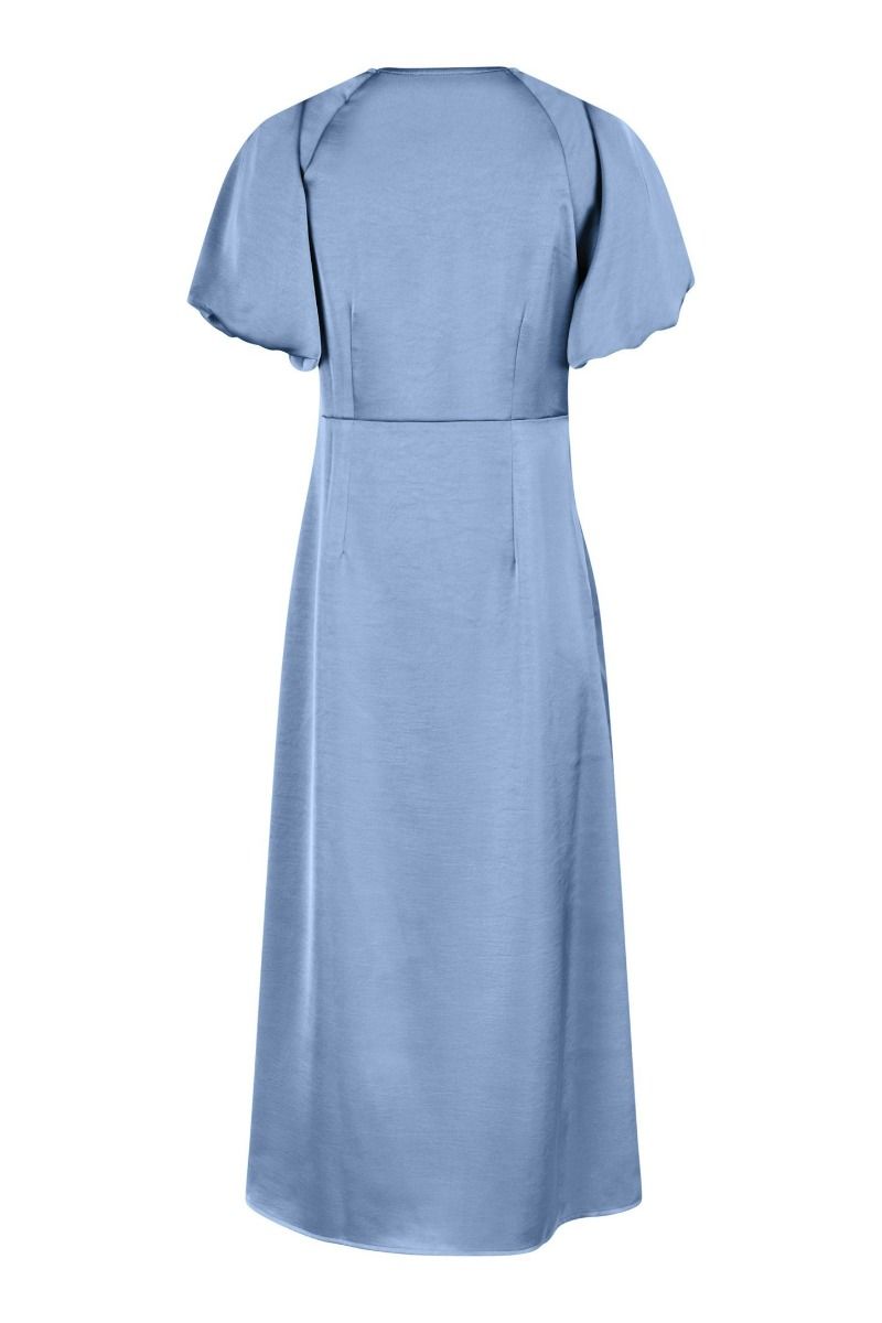 Neo Noir - Kjole - Illana Heavy Sateen Dress - Smoke Blue