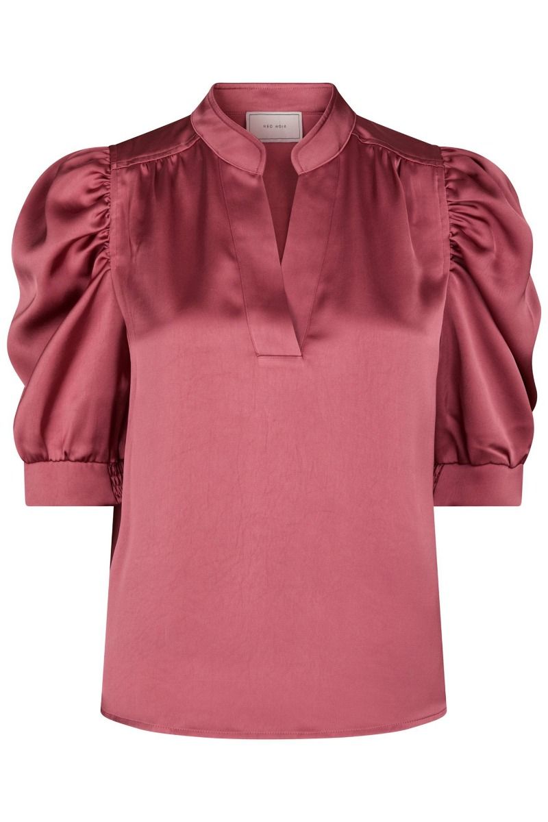 Neo Noir - Bluse - Roella Heavy Sateen Blouse - Cherry Pink