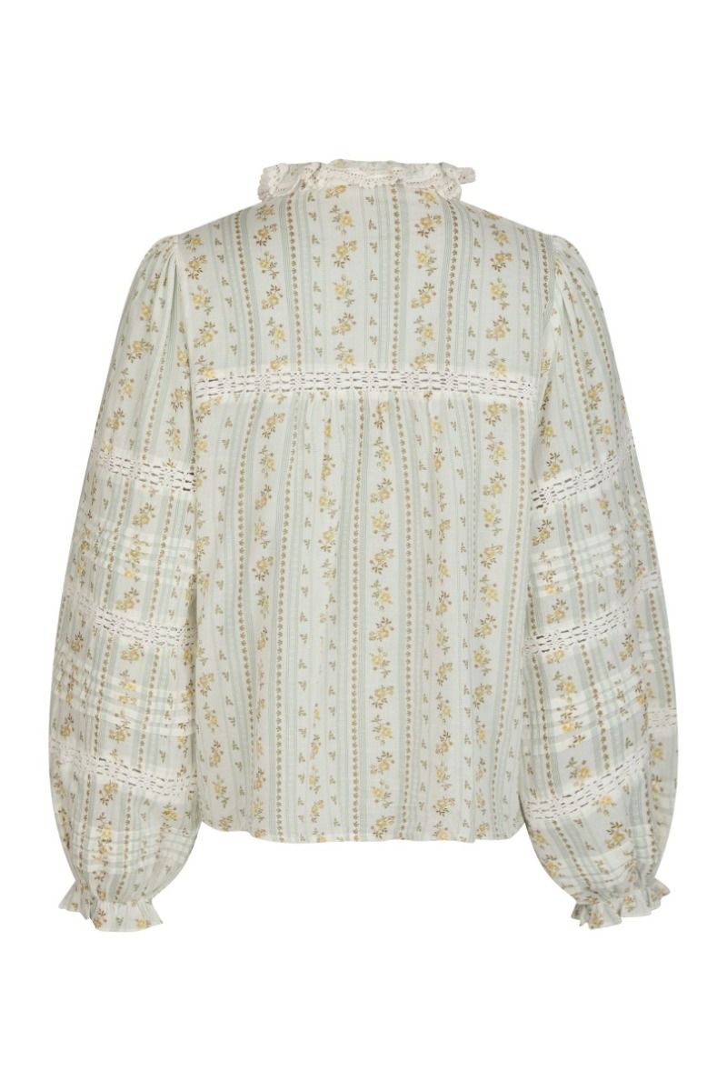 Neo Noir - Bluse - Lyla Soft Border Blouse - Dusty Yellow