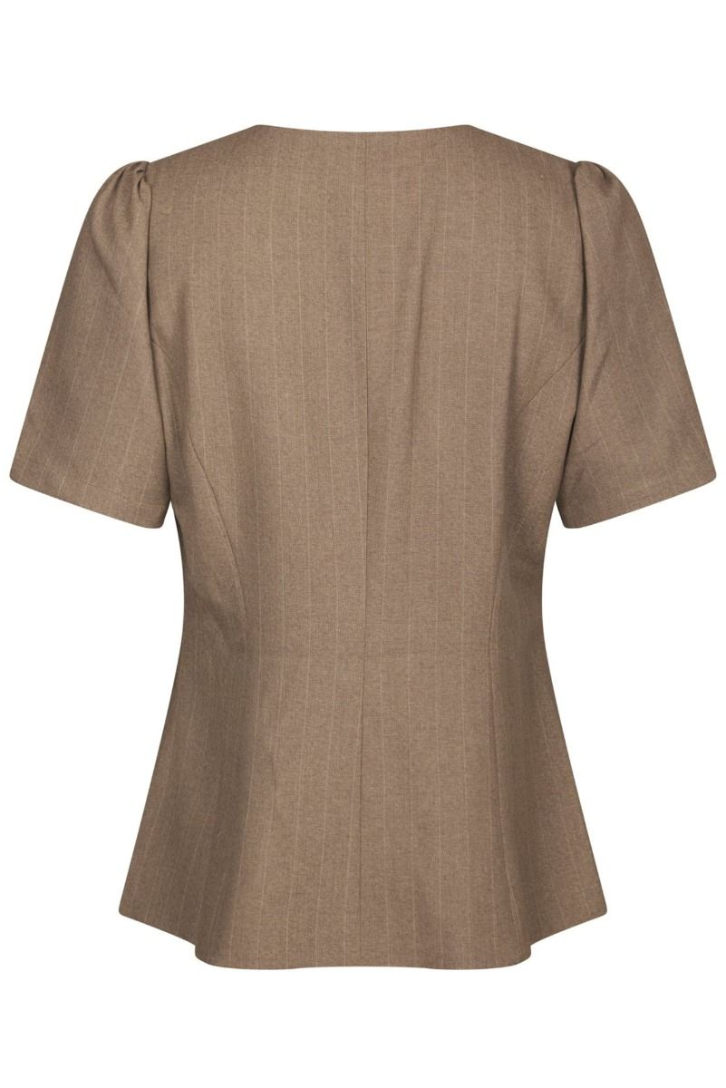 Neo Noir - Bluse - Jules Pinstripe Blouse - Taupe