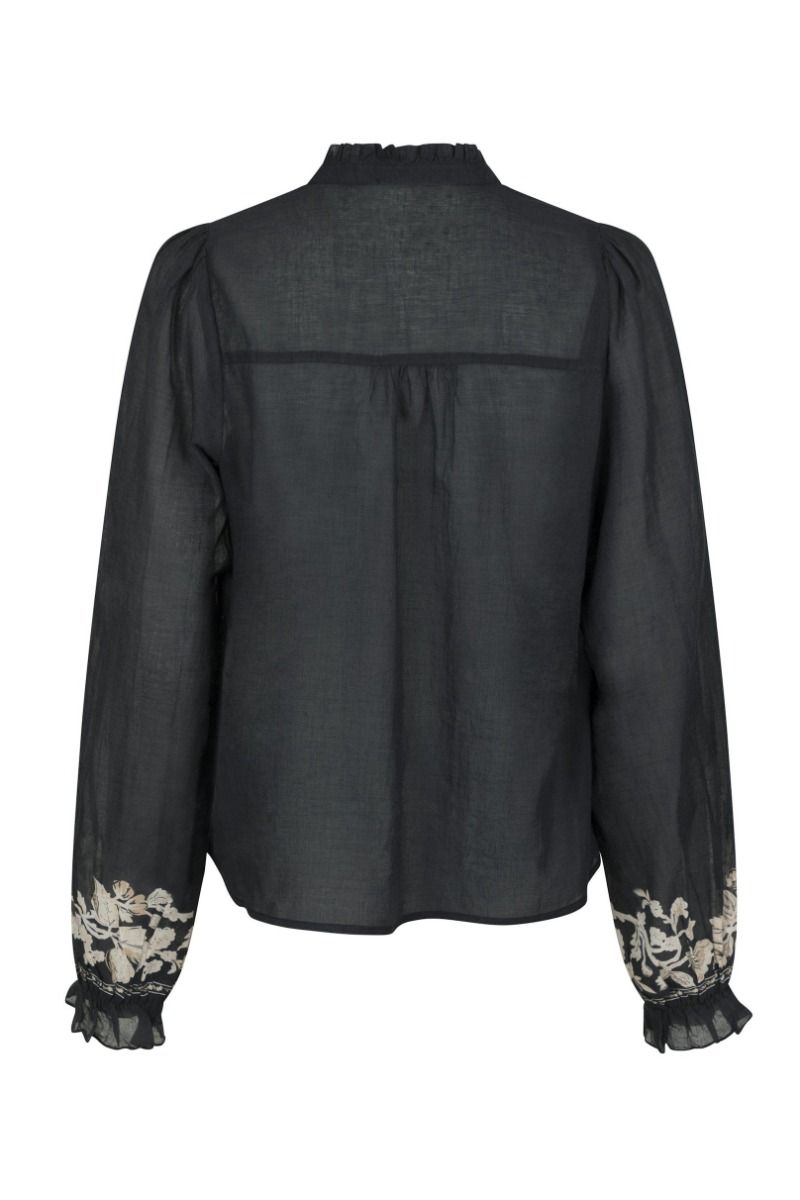 Neo Noir - Bluse -  Brise Printed Voile Blouse - Navy