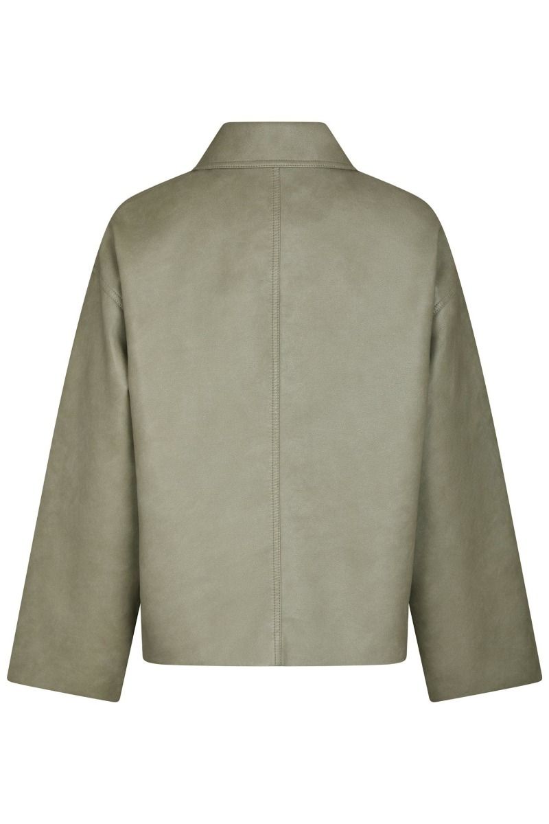 Neo Noir - Jakke - Titan Faux Leather Jacket - Soft Green