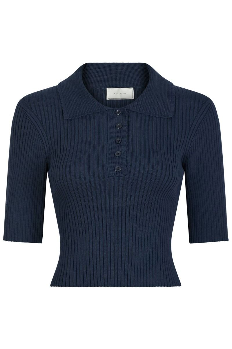 Neo Noir - Top - Balidira Knit Polo - Navy