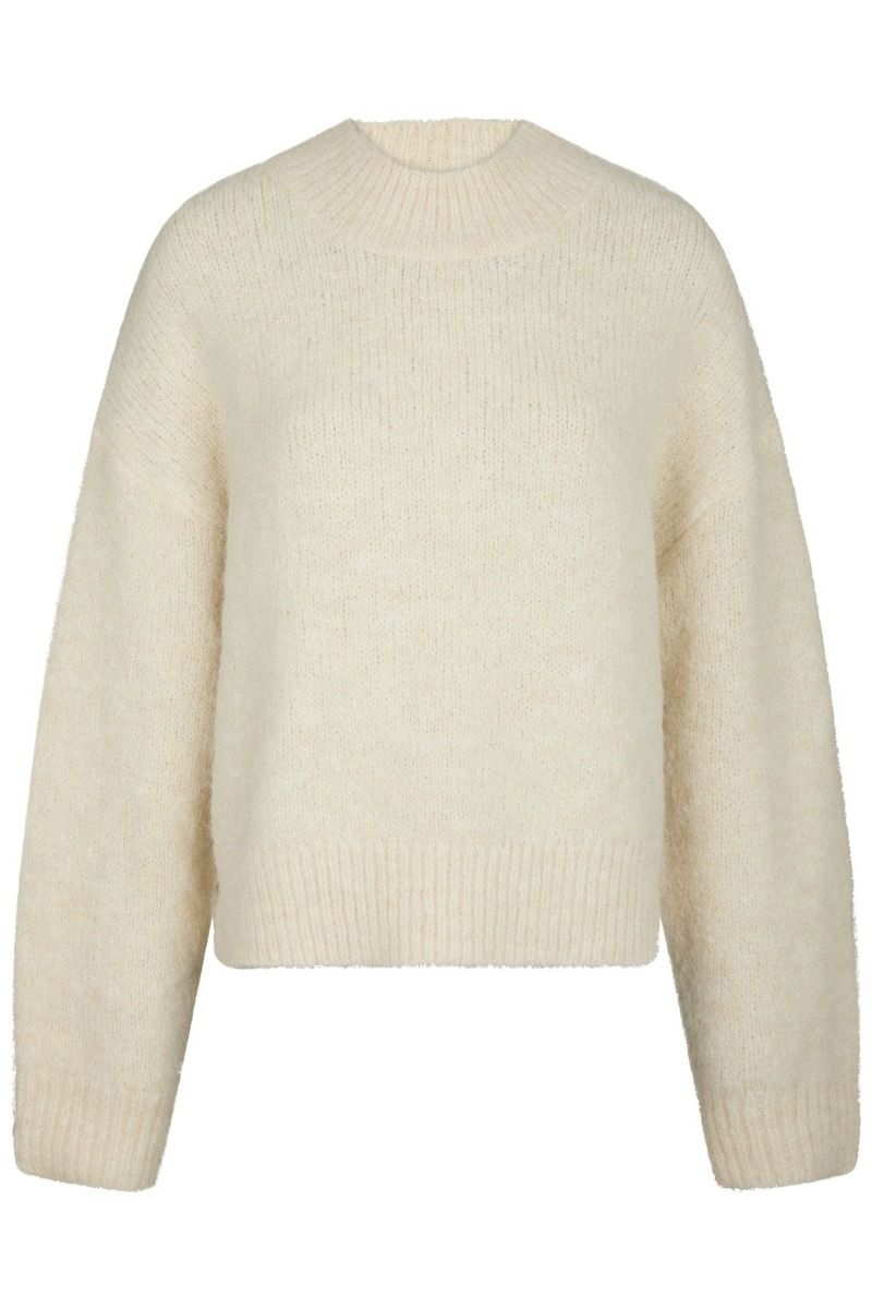 Neo Noir - Bluse - Paulina Fluffy Knit Blouse - Off White