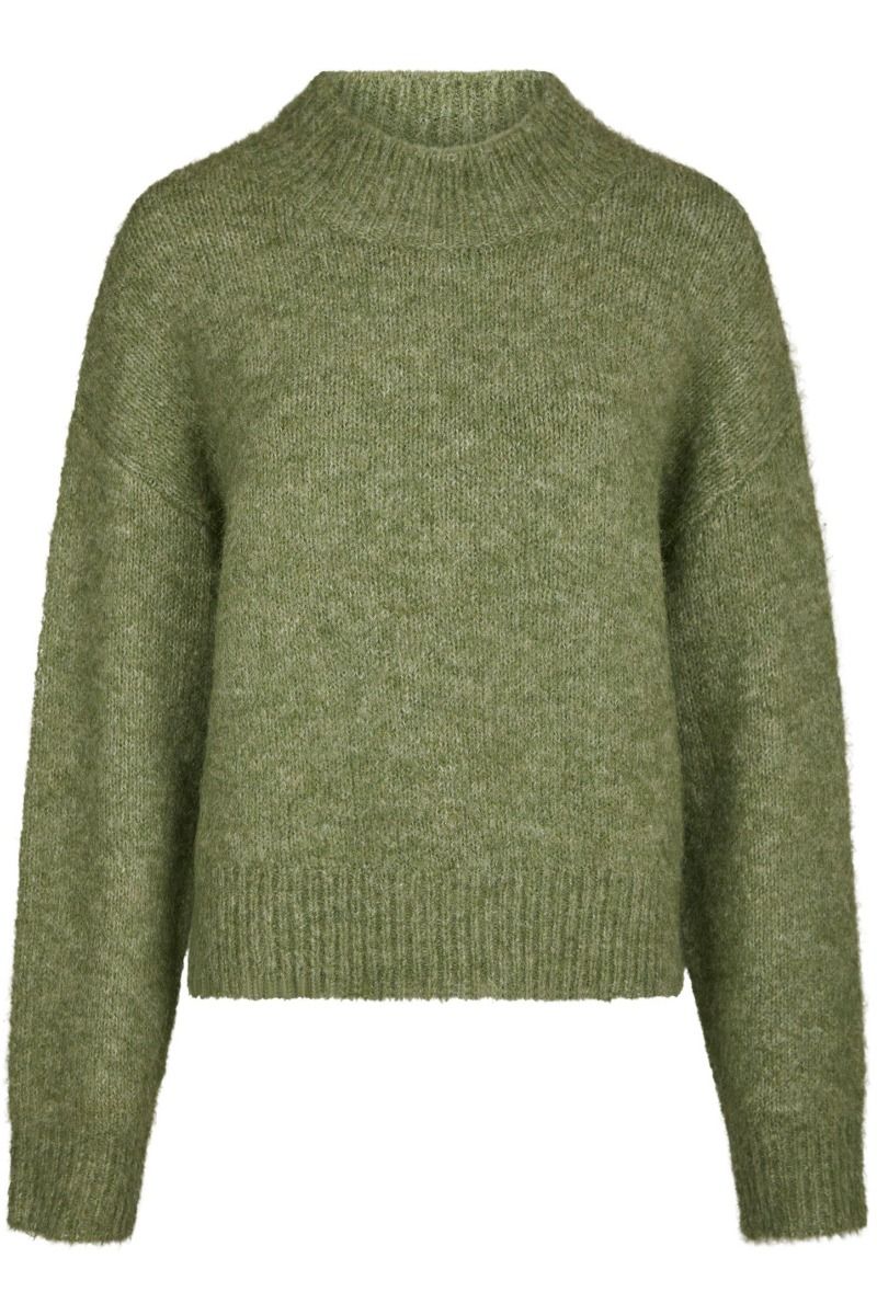 Neo Noir - Strik - Paulina Fluffy Knit Blouse - Dusty green