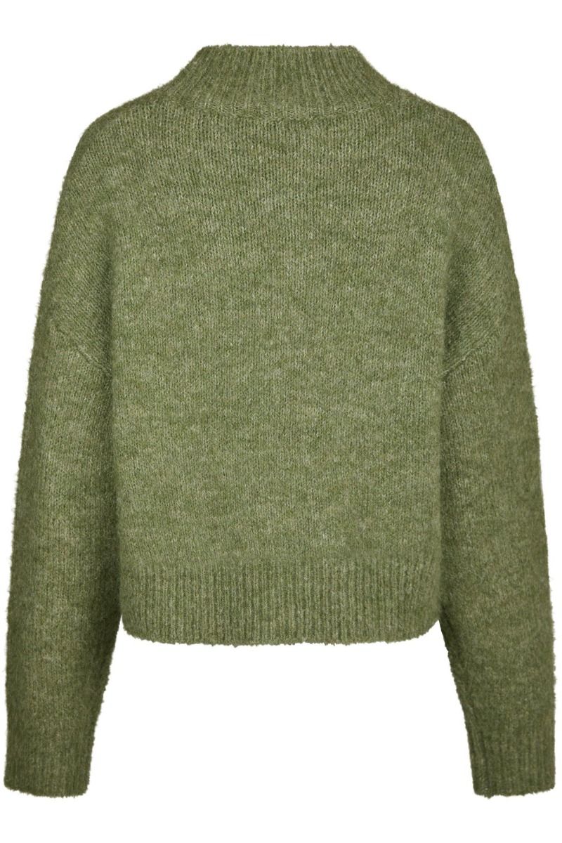 Neo Noir - Strik - Paulina Fluffy Knit Blouse - Dusty green