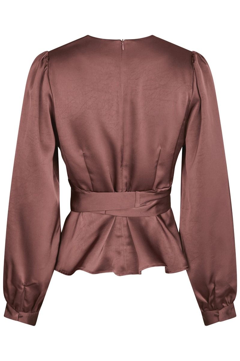 Neo Noir - Bluse - Rista Heavy Sateen Blouse - Dark Rose