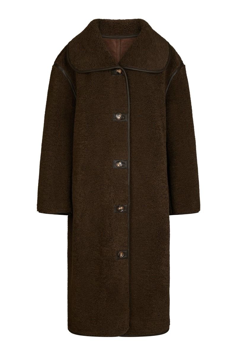 Neo Noir - Jakke - Carmen Teddy Coat - Dark Brown