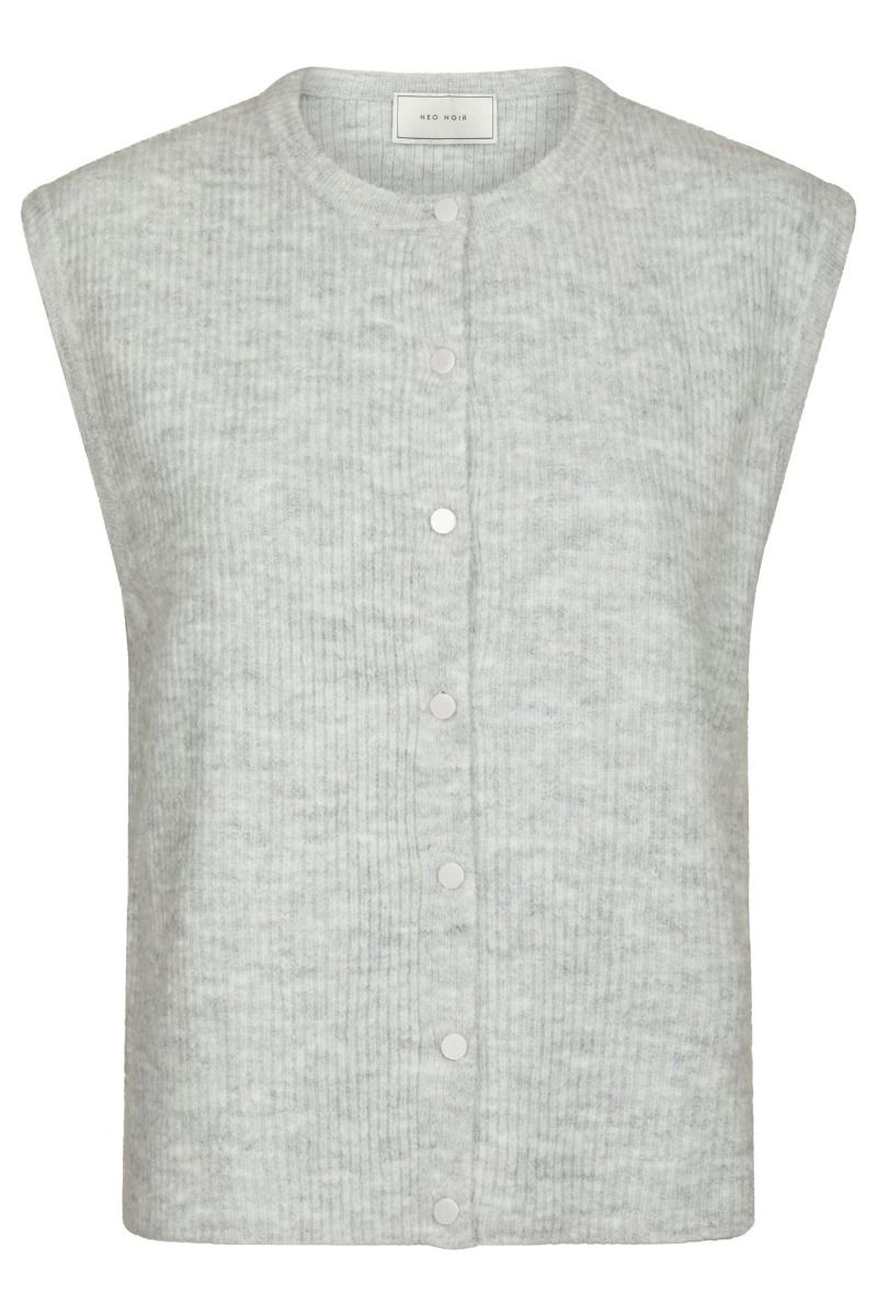 Neo Noir - Vest - Everest Knit Vest - Light Grey Melange