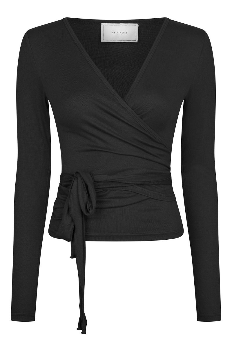 Neo Noir - Bluse - Nia Jersey Wrap Blouse - Black