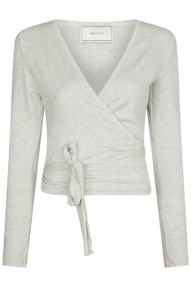 Neo Noir - Bluse - Nia Jersey Wrap Blouse - Light Grey Melange