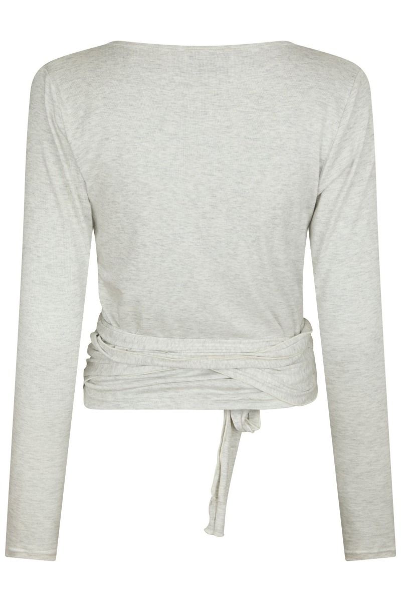 Neo Noir - Bluse - Nia Jersey Wrap Blouse - Light Grey Melange