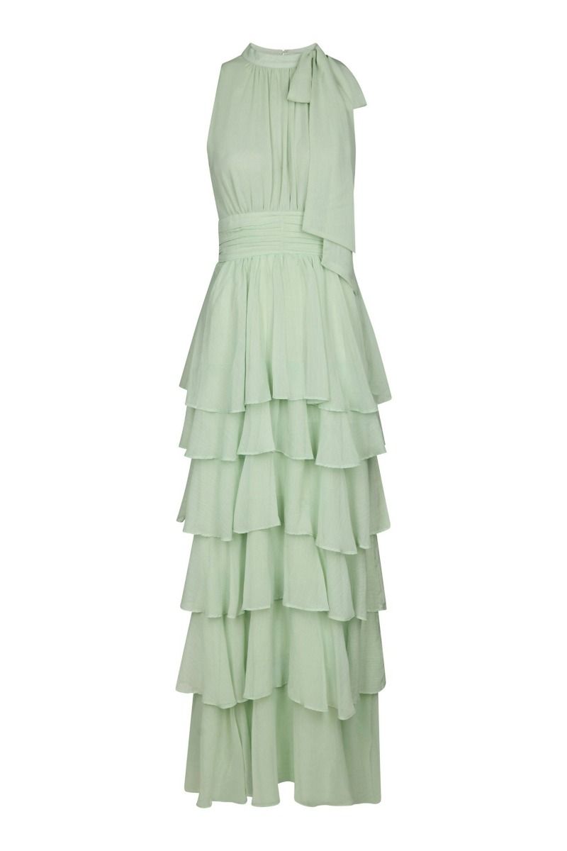 Neo Noir - Kjole - Marli Solid Chiffon Dress - Light green (Levering slut marts)