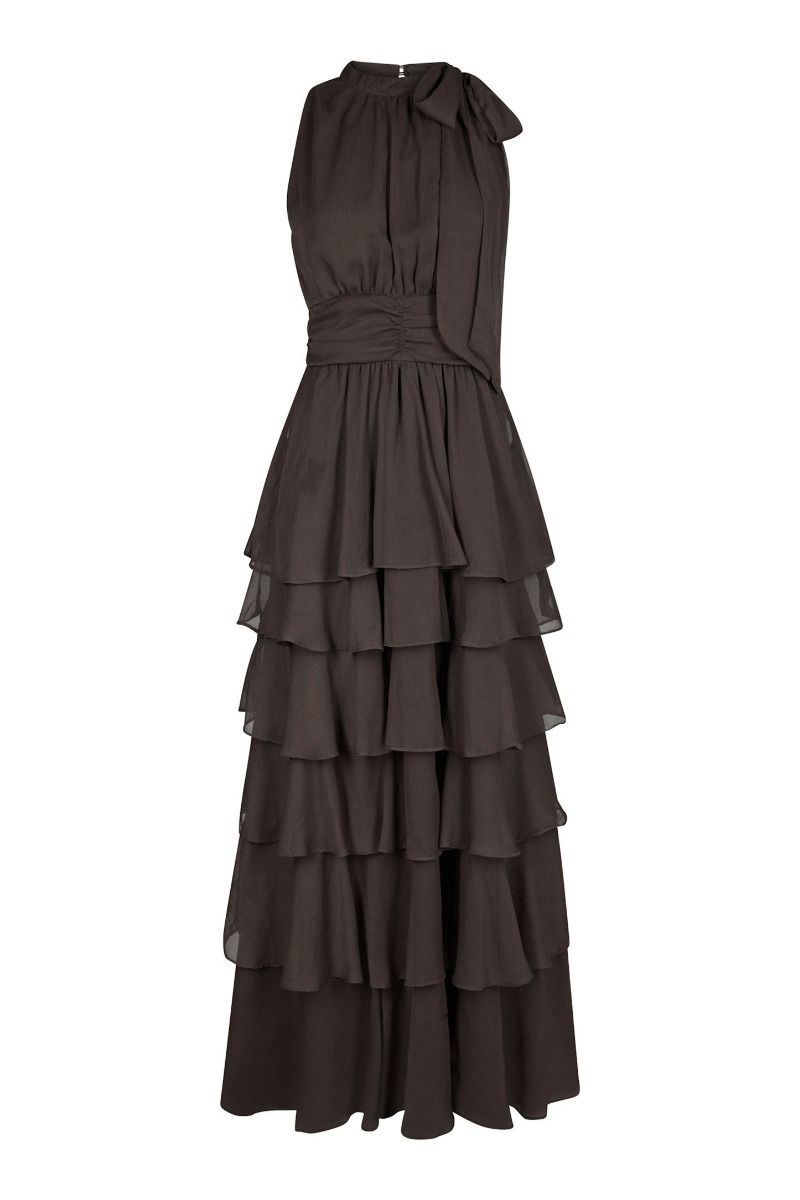 Neo Noir - Kjole - Marli Solid Chiffon Dress - Dusty Brown (Levering slut marts)