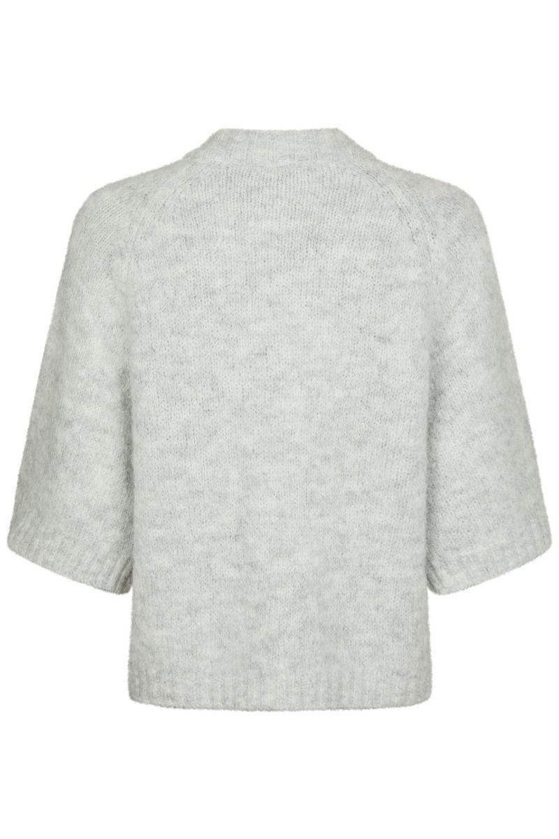 Neo Noir - Cardigan - Benuta Fluffy Knit Cardigan - Light Grey Melange
