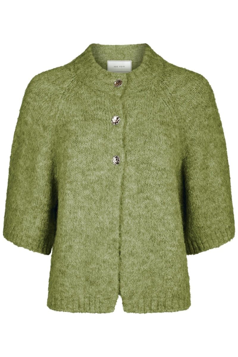Neo Noir - Cardigan - Benuta Fluffy Knit Cardigan - Dusty green 