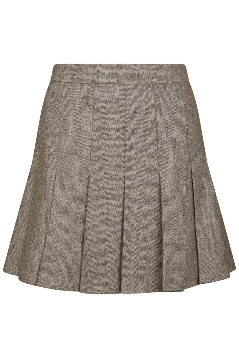 Neo Noir - Nederdel - Laurina Herringbone Skirt - Dusty Brown