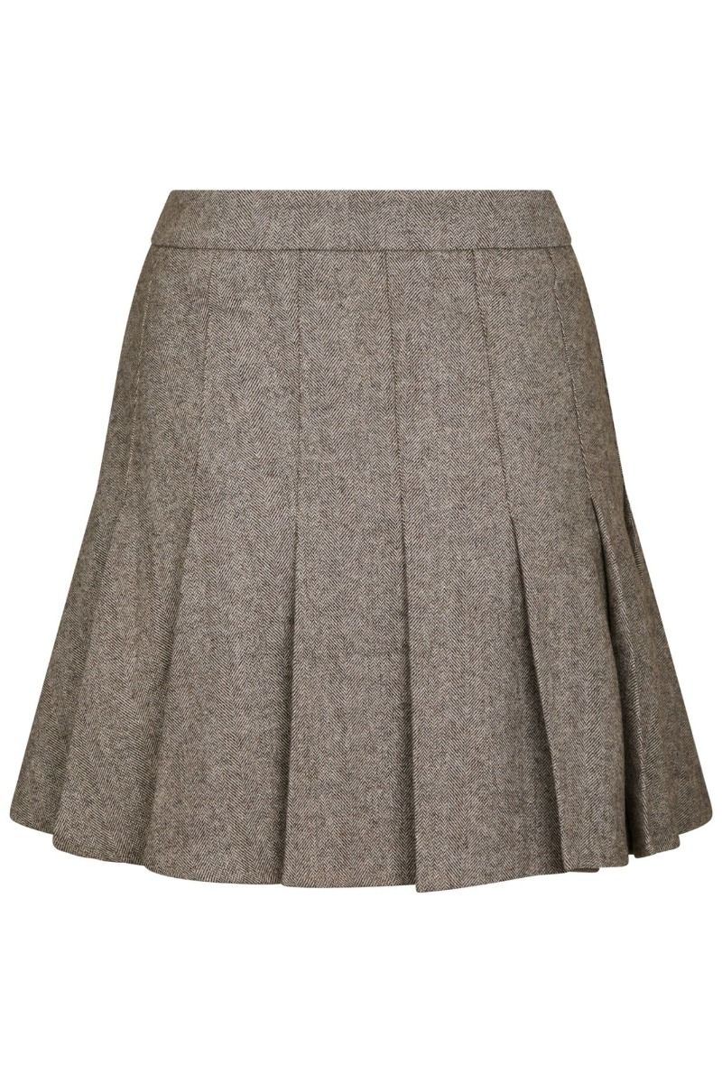 Neo Noir - Nederdel - Laurina Herringbone Skirt - Dusty Brown