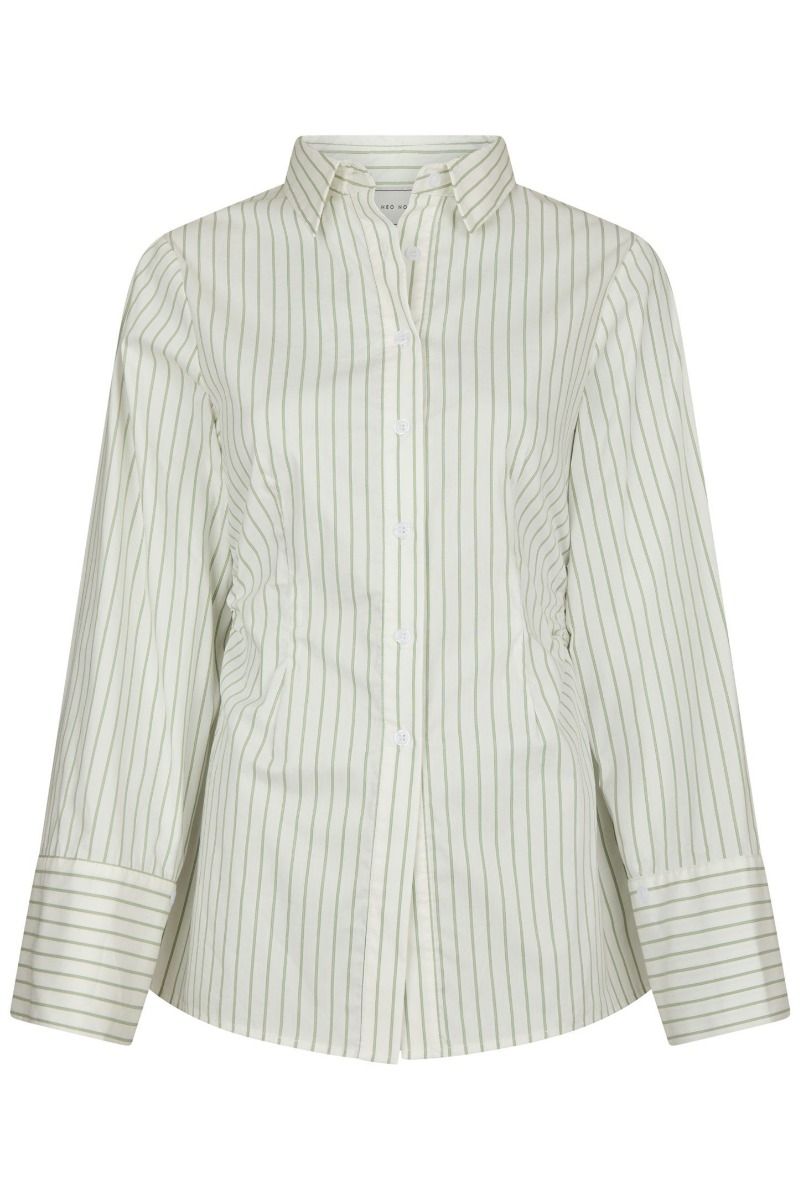 Neo Noir - Skjorte - Caroli Stripe Shirt - Dusty green