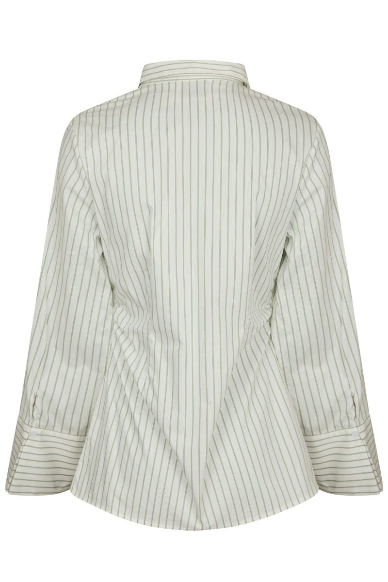 Neo Noir - Skjorte - Caroli Stripe Shirt - Dusty green