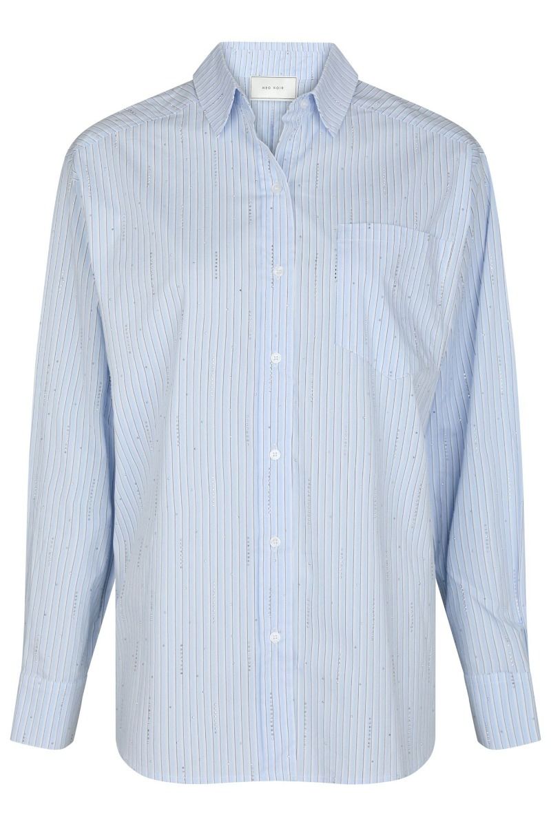 Neo Noir - Skjorte - Dalma Pattern Stone Shirt - Light blue stripe