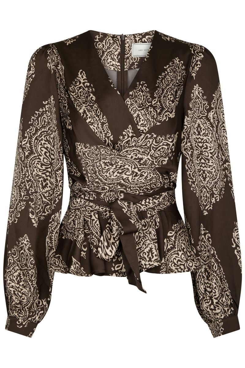 Neo Noir - Rista Paisley Drop Blouse - Dark brown