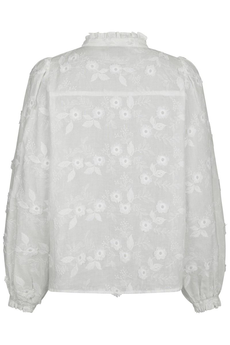 Neo Noir - Skjorte - Oda Deco Emb Shirt - White