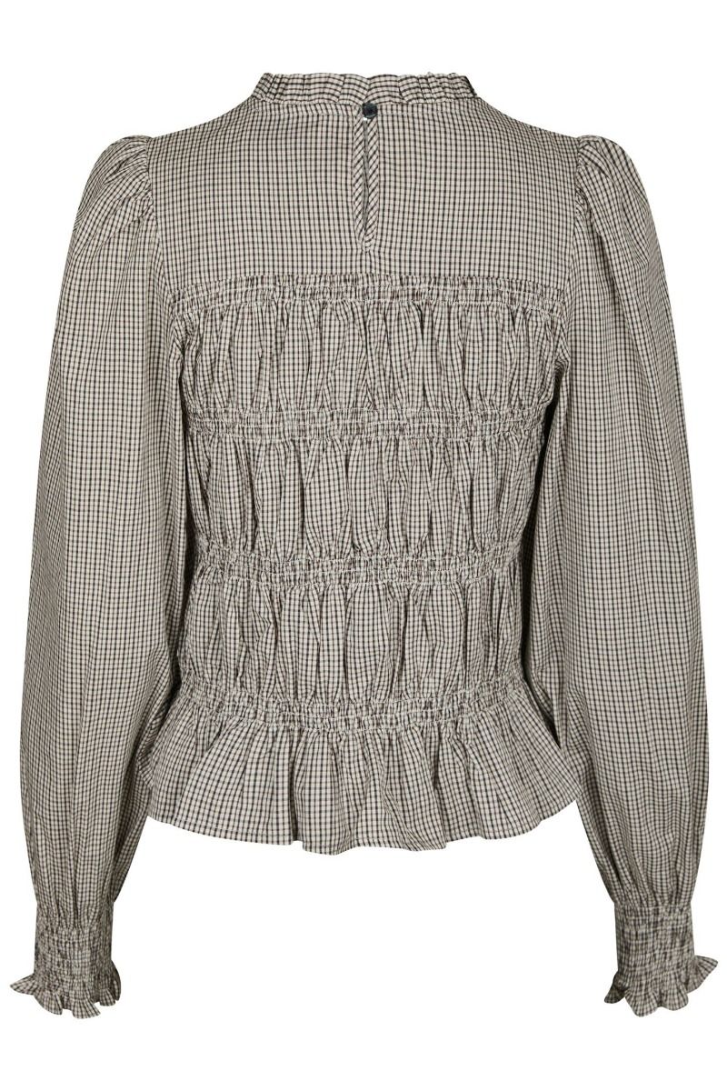 Neo Noir - Marcia Check Blouse - Dusty Brown