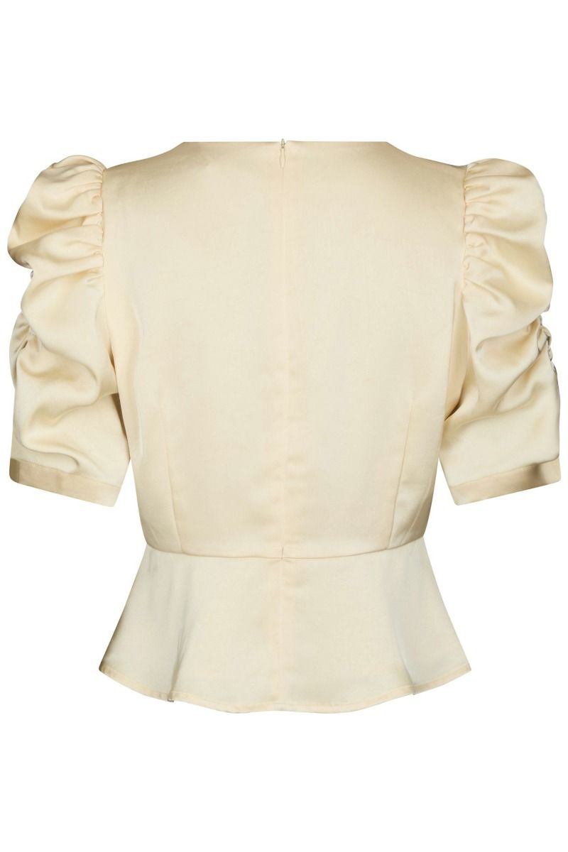 Neo Noir - Top - Benua Heavy Sateen Blouse - Light Yellow